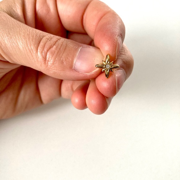 Stella & Dot Moon and Stars Earring Set - Gold and Hematite - Picture 5 of 9